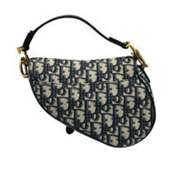 Dior Handbags - Dior Jacquard Navy Christian Blue Saddle Bag Handbag